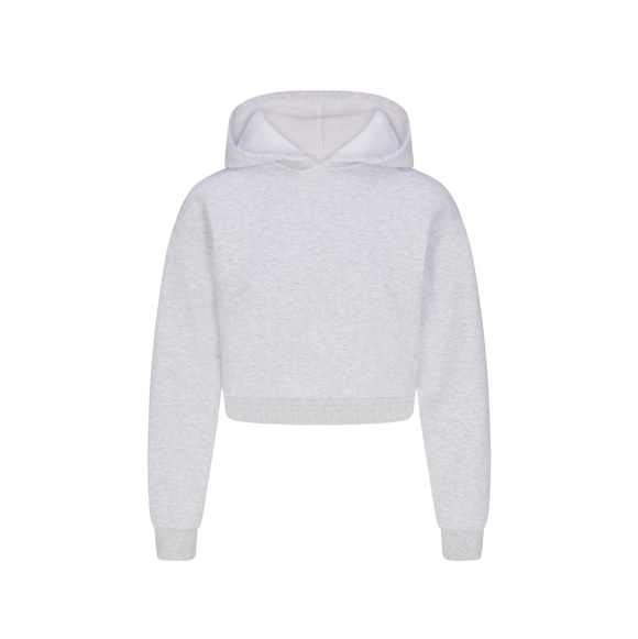 Skims CoTTON FLEECE SHRUNKEN HOODIE | LIGHT HEATHER GREY | XXS - Picture 4 of 6